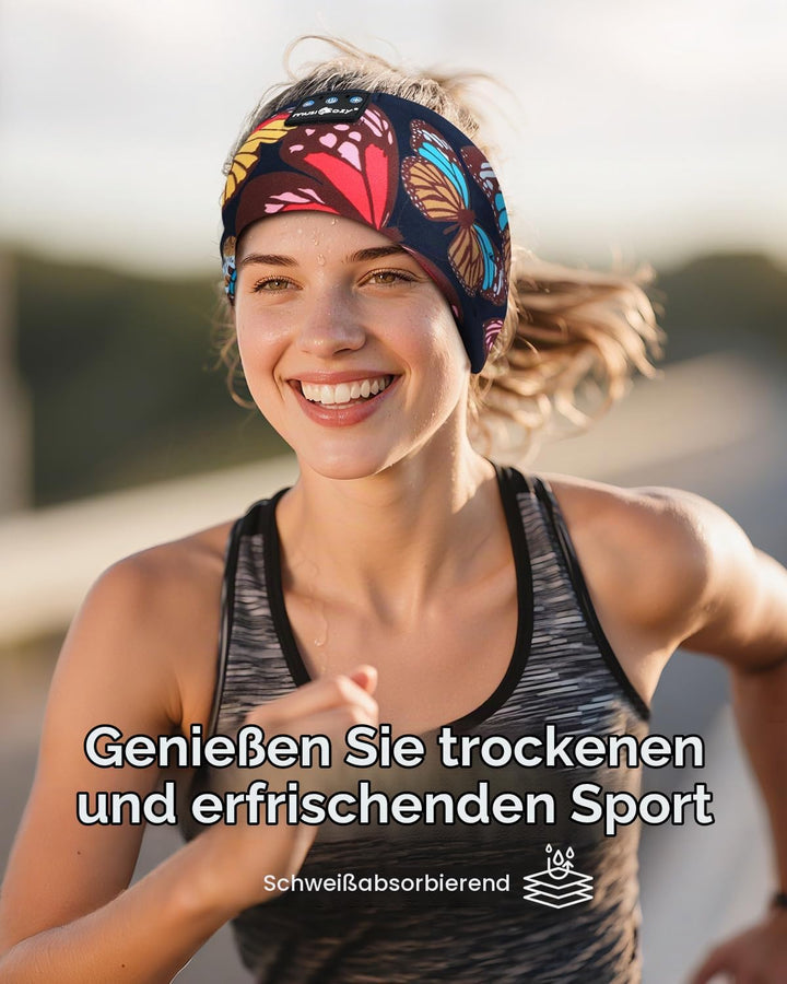 MUSICOZY Schlafkopfhörer Bluetooth, Schlaf Kopfhörer Seitenschläfer Kabellos Sport Kopfhörer Stirnba