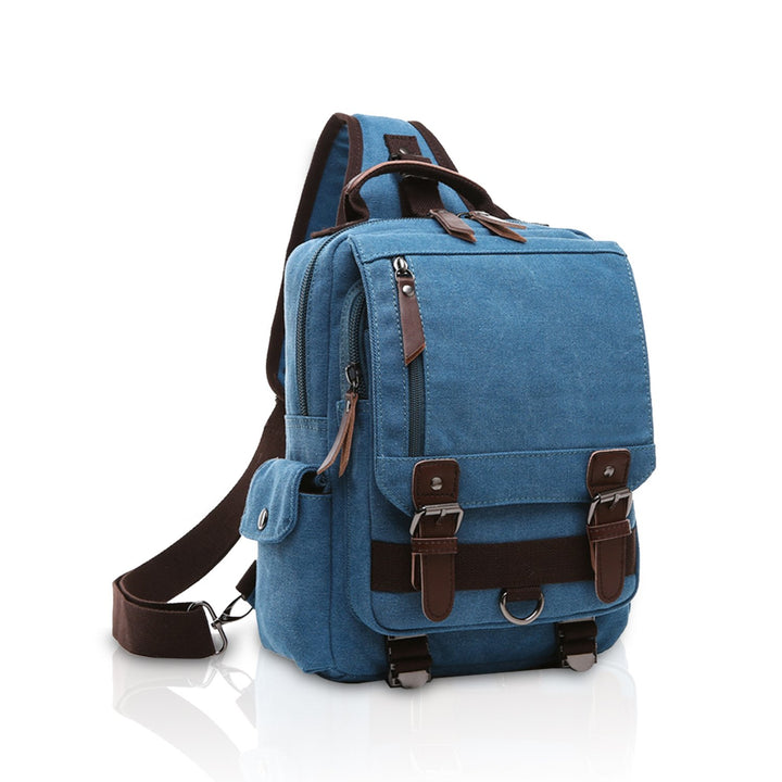 FANDARE Herren Rucksack aus atmungsaktivem Segeltuch Blau A, Blau A