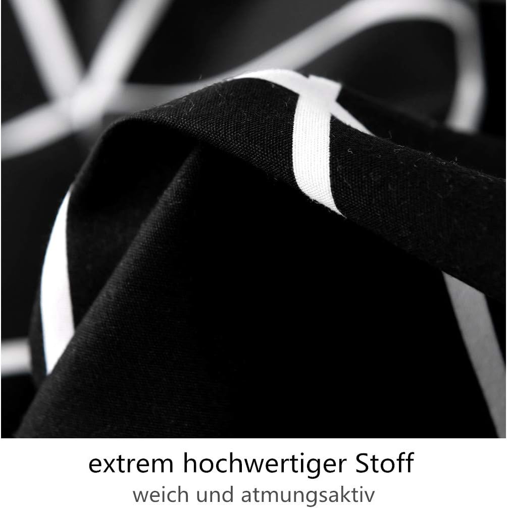 Boqingzhu Bettwäsche Kariert 135x200cm Schwarz Weiss Karo Modern Bettwäsche Set Microfaser Einzelbet