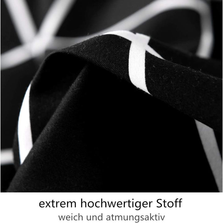 Boqingzhu Bettwäsche Kariert 135x200cm Schwarz Weiss Karo Modern Bettwäsche Set Microfaser Einzelbet