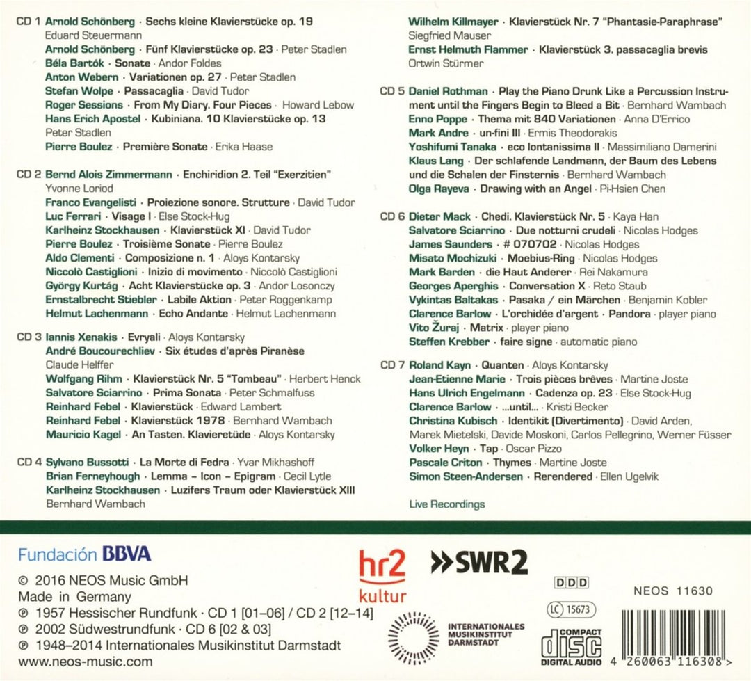 Darmstadt Aural Documents Box 4, Audio-CD