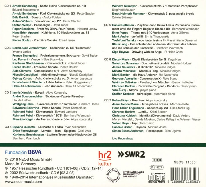 Darmstadt Aural Documents Box 4, Audio-CD