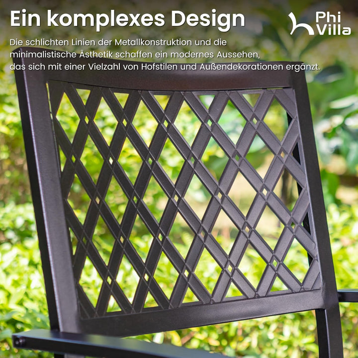 PHIVILLA Gartenmöbel Set 4 Stühle mit Tisch Wetterfest Terassenmöbel Gartentisch mit Stühlen Garten