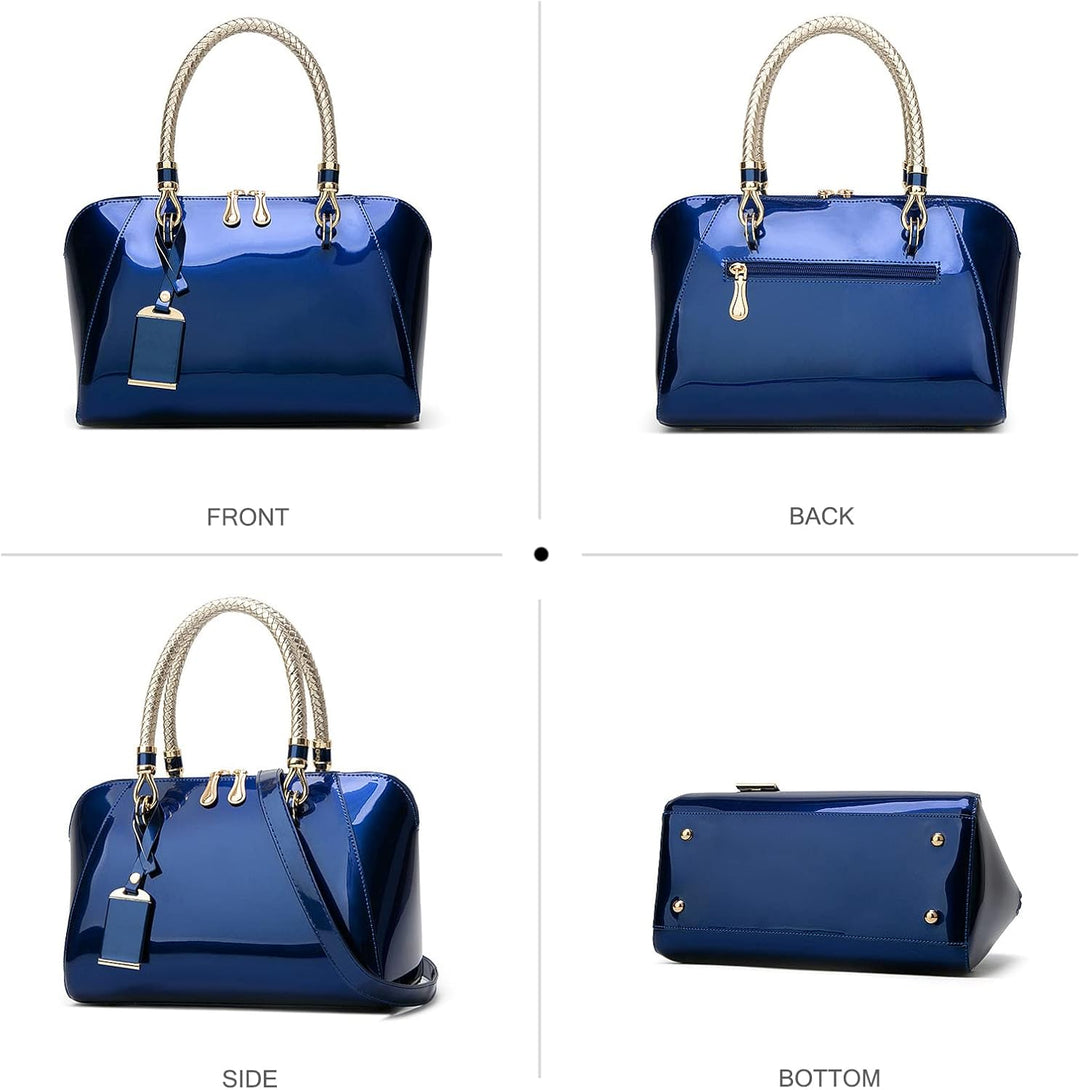 NICOLE & DORIS Mode Handtaschen Damen Lackleder Handtasche Elegant Schultertasche Frauen Umhängetasc