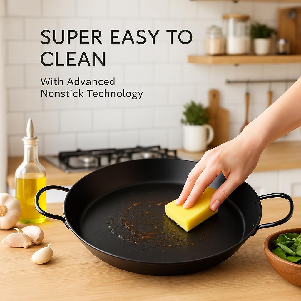 WECOOK! Kratha Paella-Pfanne Induction, 30 cm, 4 Portionen, Antihaftbeschichtung XYLAN PLUS, Ökologi