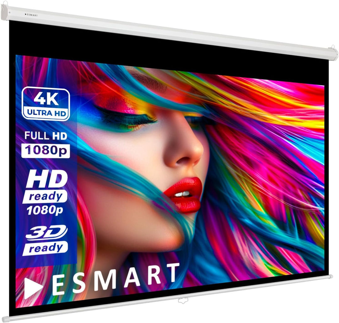 ESMART Economy EXR Rollo-Leinwand [Grössenauswahl] 160 x 90 cm (72") | Format 16:9 | Heimkino Beamer