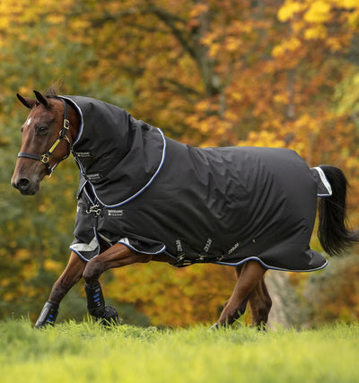 Horseware Amigo Bravo 12 plus medium mit Halsteil navy 3 Bauchgurte Blau,Rot,Schwarz 155, Blau,Rot,S