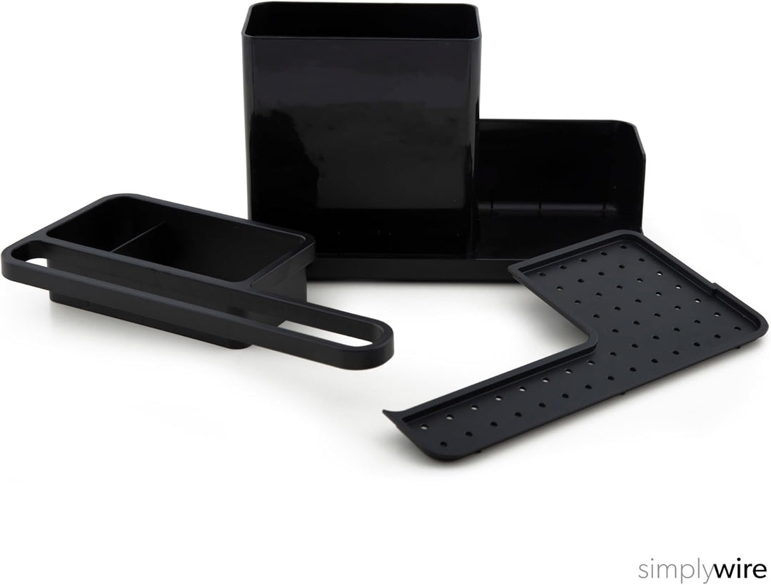 simplywire – Spülbecken-Caddy – Spülbecken-Organizer – Abnehmbare Auffangschale – rutschfest – Schwa