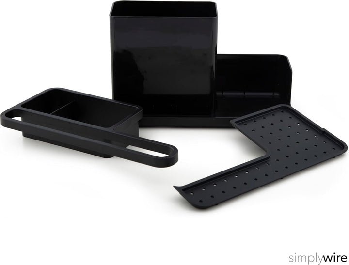 simplywire – Spülbecken-Caddy – Spülbecken-Organizer – Abnehmbare Auffangschale – rutschfest – Schwa