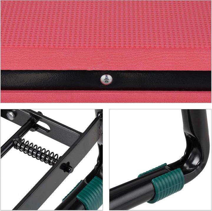 Relaxdays Kniebank mit Taschen, gepolstert, gelenkschonende Kniehilfe, bis 150 kg, klappbar, Gartena