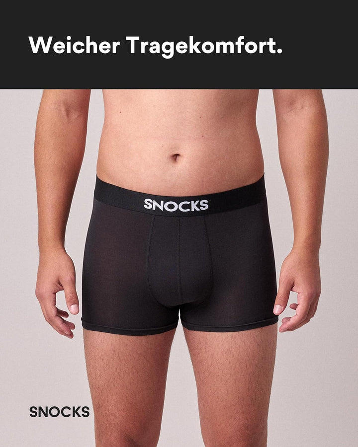 Snocks Premium Boxershorts Herren aus weichem Lenzing Modal (3er Pack) - Ultraleichte und Atmungsakt