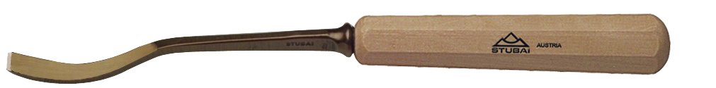 STUBAI Stemmeisen Stechbeitel Serie 52 - Form 21 | Gekröpftes Balleisen, Breite 20 mm, mit Holzgriff