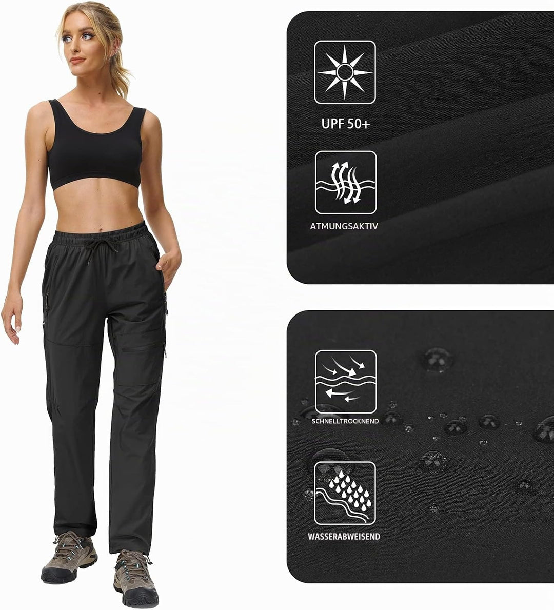 Butrends Wanderhose Damen schnelltrocknend Outdoorhose atmungsaktiv Anti-UV Cargohose Verschleissfes