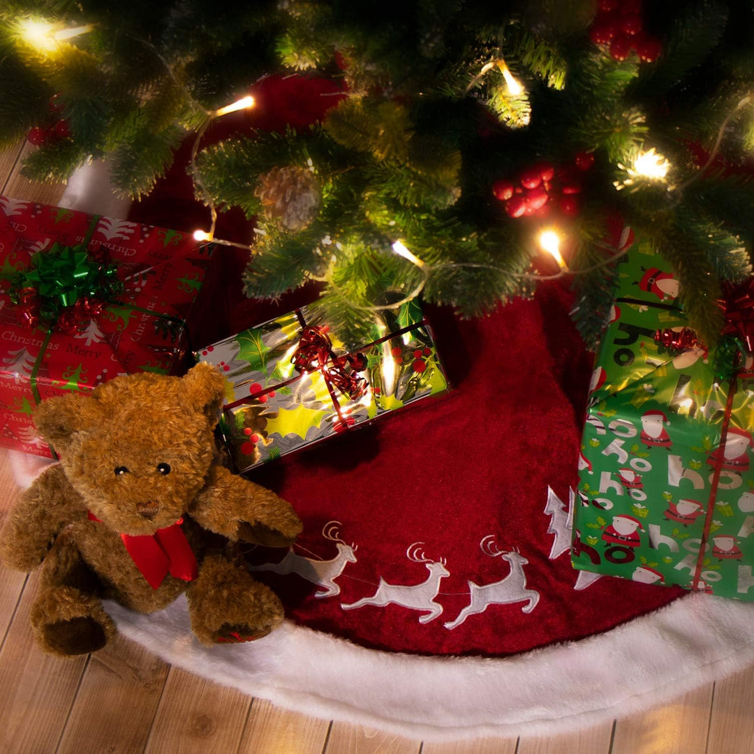 COM-FOUR® Premium Weihnachtsbaumdecke zum Schutz vor Tannennadeln - runde Christbaumdecke für den Li
