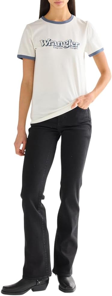 Wrangler Damen Jeans Bootcut 26W / 32L Dark Black, 26W / 32L Dark Black