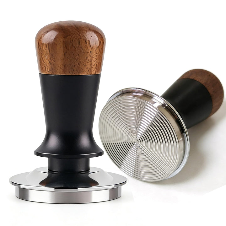51mm Kaffee Tamper mit Walnuss-Griff, 30lbs Konstanter Druck Espresso Tamper, Edelstahl Kaffeestampf