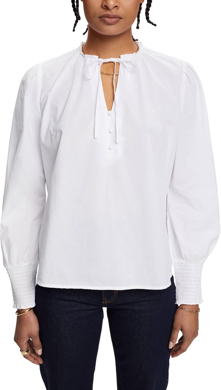 ESPRIT Damen Bluse M 100/White, M 100/White