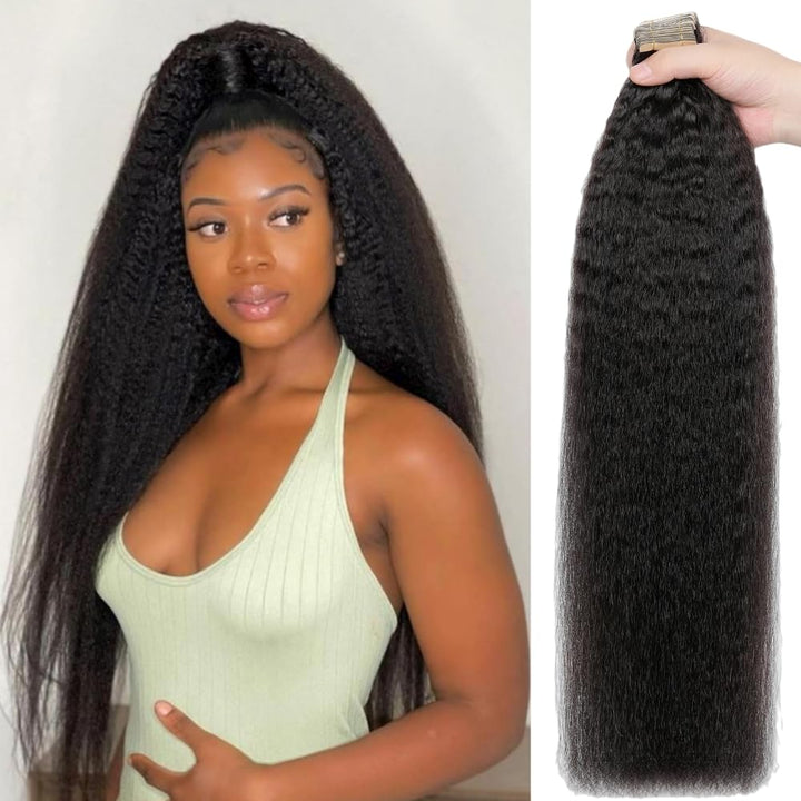 YDDM Schwarze Frauen tape extensions echthaar schwarz Kinky Straight Tape in haarverlängerung echtha
