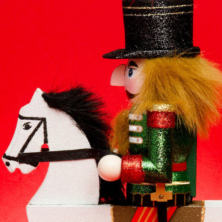Sikora Serie E grosse XL Nussknacker Reiterlein Weihnachts Deko Figur aus Holz, Farbe/Modell:E02 grü