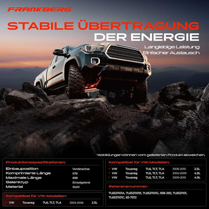 Kardanwelle Gelenkwelle Vorne für T-o-u-a-r-e-g 7L6, 7L7, 7LA 2.5L 4.9L Allrad (AWD) 2002-2010 7L652