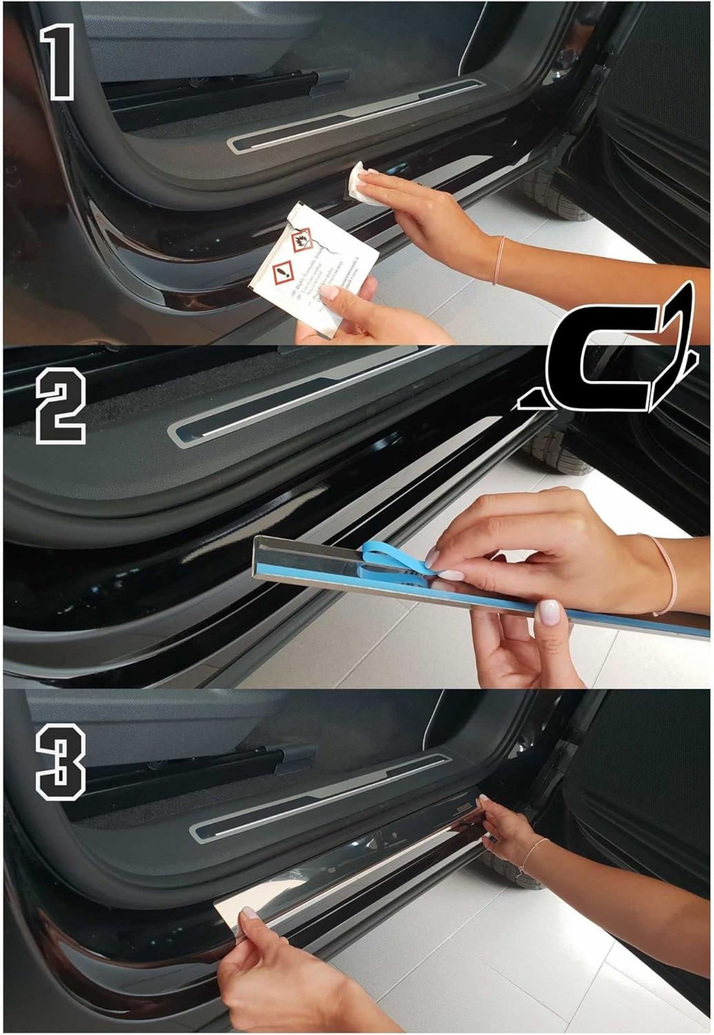 M MOTOS Satin Edelstahl-Einstiegsleisten für Volkswagen Passat B8 2014 4 -türig. Erhöhter Fahrkomfor