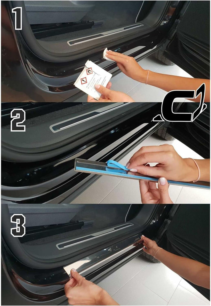 M MOTOS Satin Schwarz&Weiss Edelstahl-Einstiegsleisten für Nissan Qashqai J11 2014-2016 5 -türig. Er