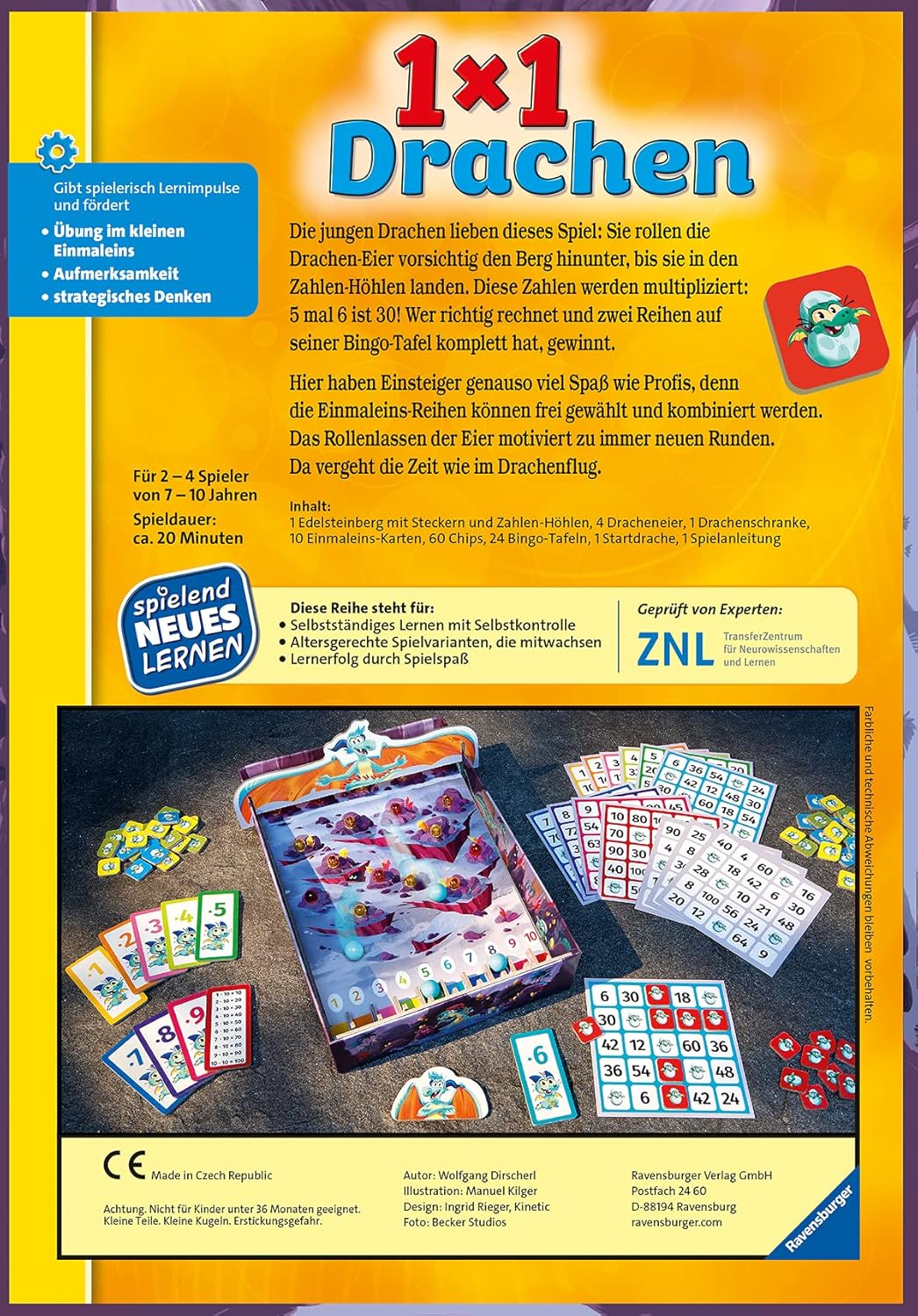 Ravensburger 24976-1x1 Drachen - Lernspiel für Kinder & 80350 - Lernen Lachen Selbermachen: Das klei