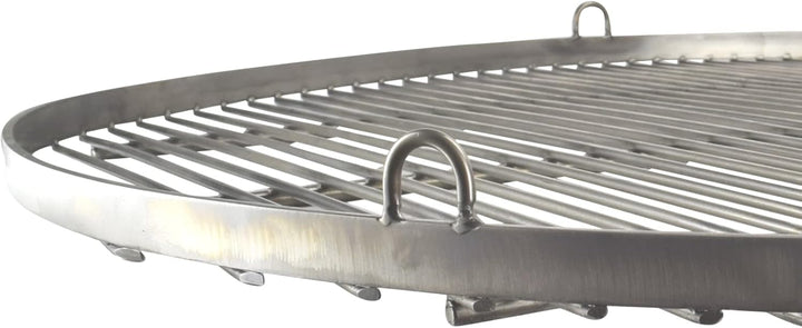 Grillrost RUND - 130cm aus Edelstahl - Handwerksprodukt - Made in Germany mit 3 Aufhängeösen Ø 130 c