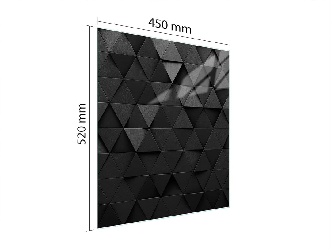 DarHaus Herdabdeckplatte einteilig 45x52 cm Ceranfeld Abdeckung Glas Spritzschutz Abdeckplatte Glasp