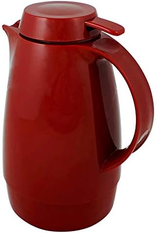 Helios Servitherm Thermoskanne Rot 0,6L – 6h Heiss - Hält Getränke heiss & kalt – Einhandbedienung -