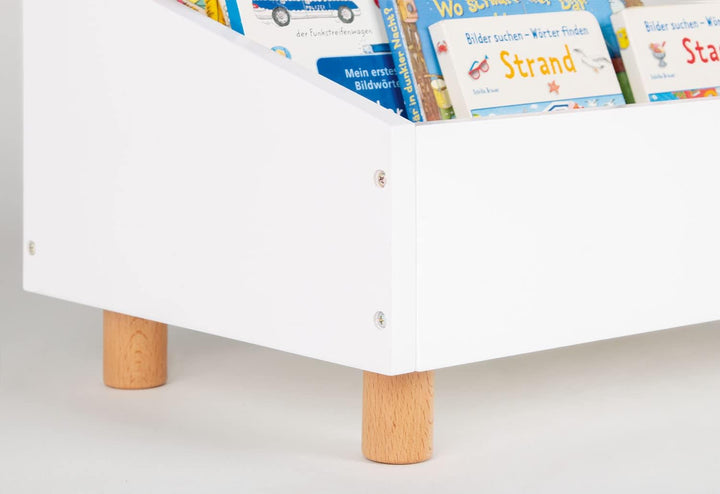 PINOLINO Regal Ando – Bücherregal Kinder 2 Fächer, weisses Kinderbücherregal fürs Kinderzimmer, Kind