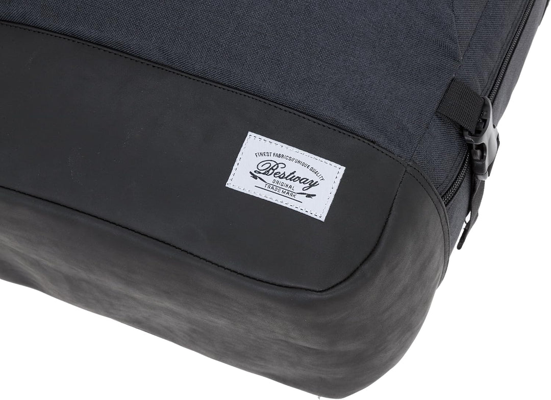 BESTWAY Cabin 40223 Retro Reiserucksack Kabinenrucksack Leichtgepäck Rucksack + Koffergurt (Dunkelgr