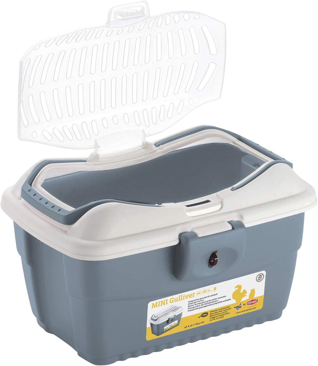 Stefanplast Mini Gulliver Transportbox für Kleintiere wie Hasen, Kaninchen, Hamster, Meerschweinchen