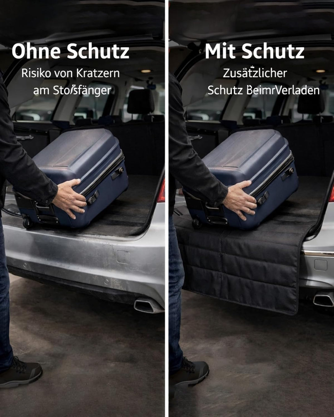 Auto Ladekantenschutz Kofferraum Schutzmatte 96 x 64cm: Kofferraumschutz Hund Anti Kratzer Stossfäng