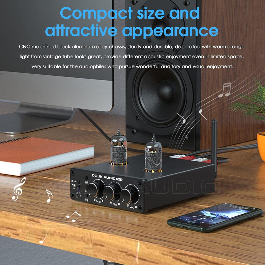 Douk Audio P6-mini HiFi Bluetooth Röhrenvorverstärker Mini Stereo Valve Vorverstärker Tube Preamp mi