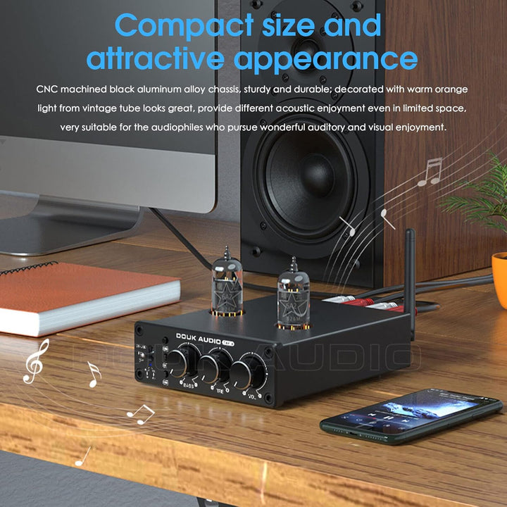 Douk Audio P6-mini HiFi Bluetooth Röhrenvorverstärker Mini Stereo Valve Vorverstärker Tube Preamp mi