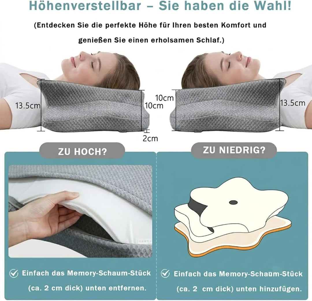 Memory Foam Kissen, Gebärmutterhalskissen für Nacken und Schultern Schmerzlinderung, Ergonomische Ko