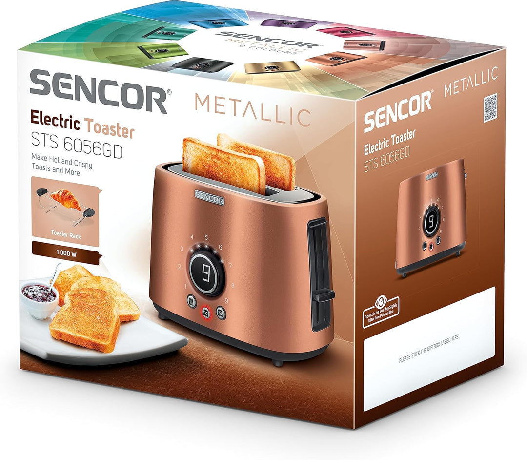 Sencor STS 6056GD Toaster, 2 Schlitze, 1000 W