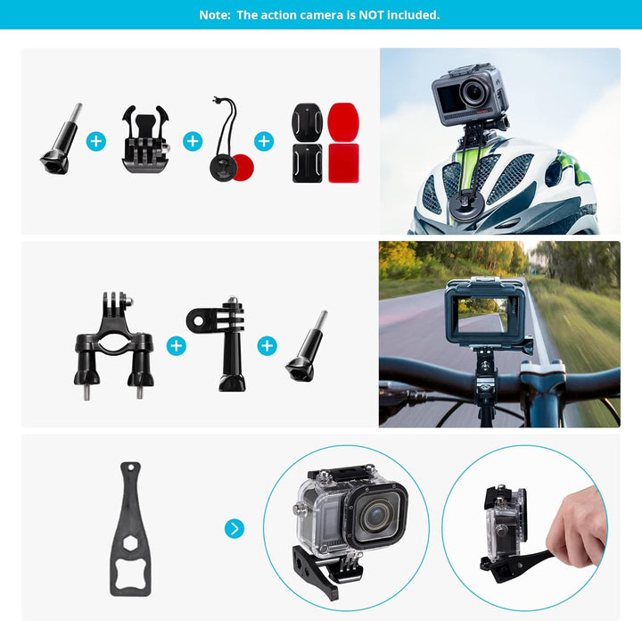 AKASO 60 in 1 Action Cam Zubehörset mit Sammeltasche, kompatibel mit EK7000/EK7000 Pro/Brave 4/Brave