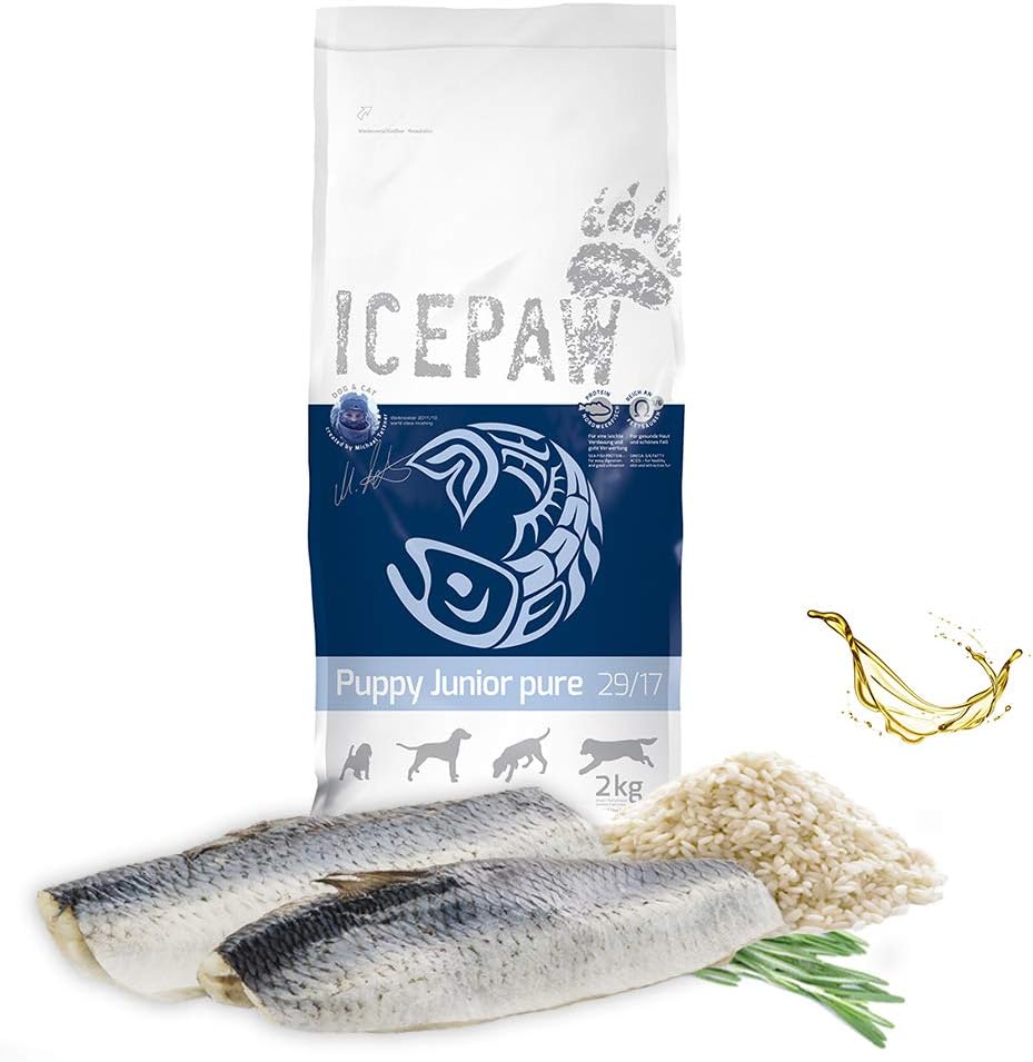 ICEPAW I High Premium Trockenfutter I Welpen I Puppy Junior Pure I 4 x 2 kg I Mit Fisch (Hering) und