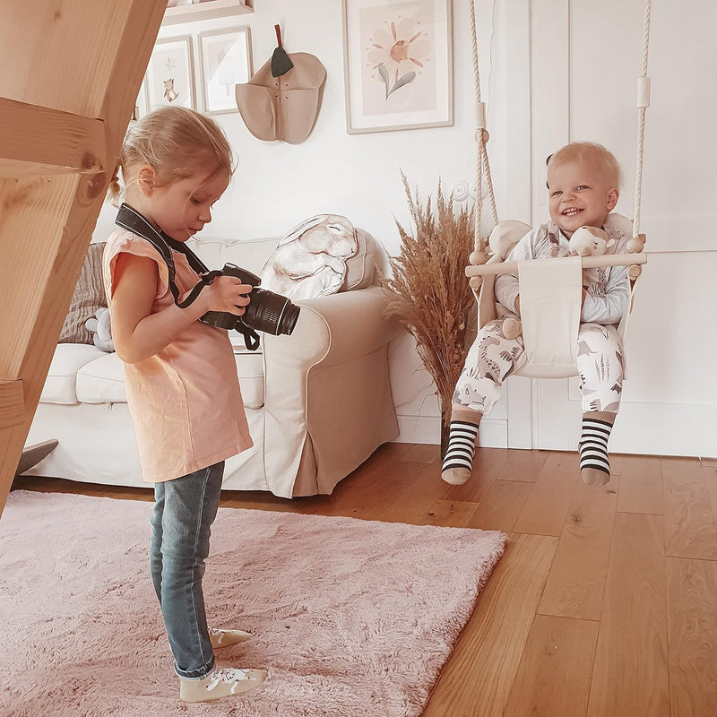 MAMOI® Babyschaukel, Baby schaukel Indoor, Kinderschaukel aus Holz, Holzschaukel für Kinder, Schauke