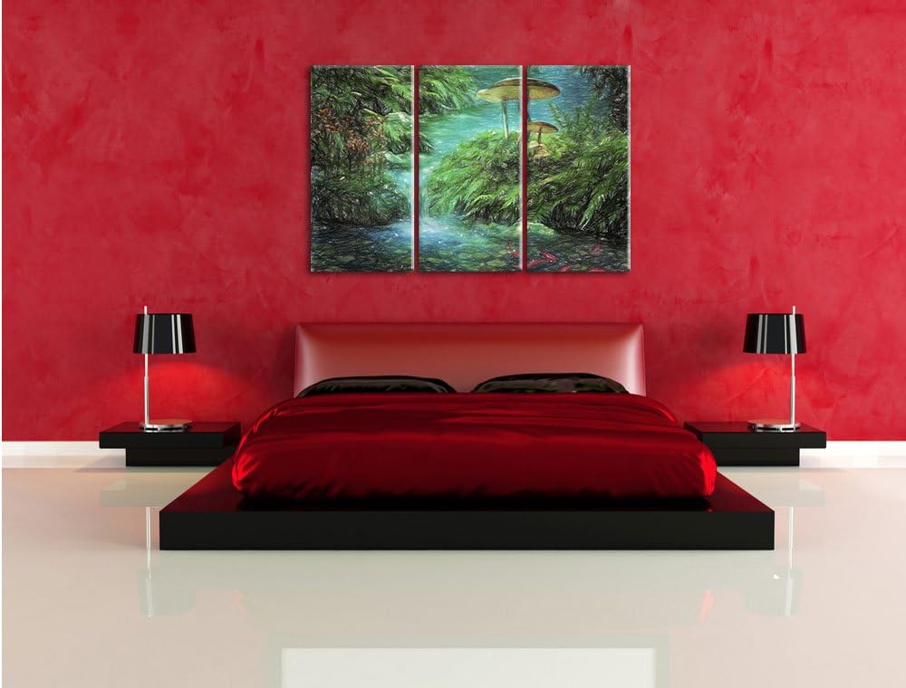 Pixxprint magischer Märchenwald als Leinwandbild/Grösse: 3 Teilig (120x80) / Wandbild/Kunstdruck/fer