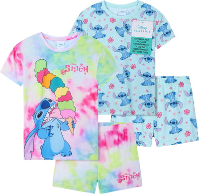 Schlafanzug Mädchen Kurz Pyjama Kinder 2er Set Schlafanzug Teenager Kurzarm Sommer Loungewear Set, 7