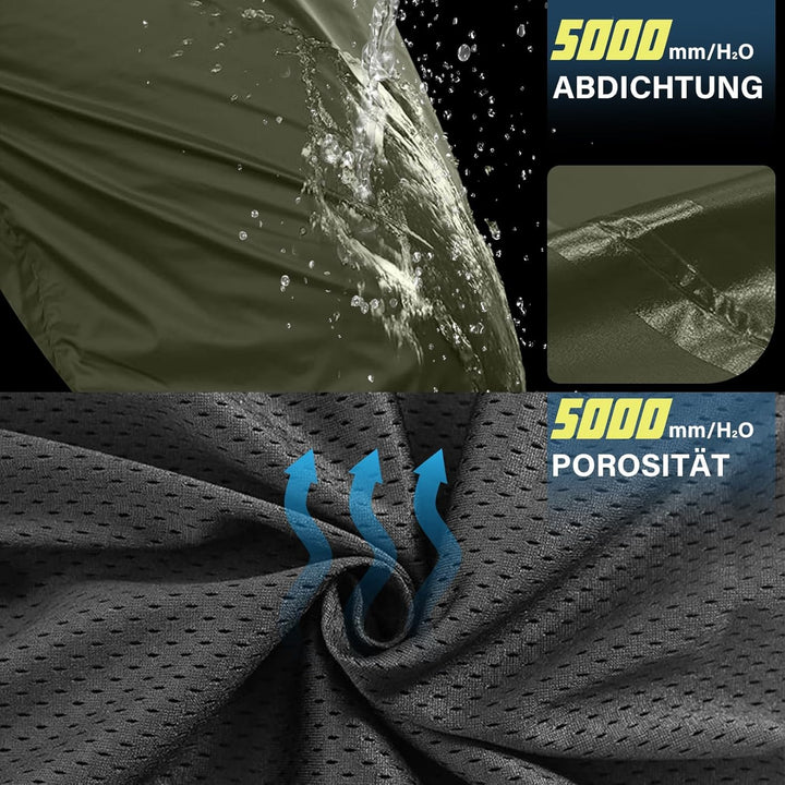 Jogwits wasserdichte Regenhose für Herren Atmungsaktiv Winddicht Outdoorhose Elastischer Bund Hose L