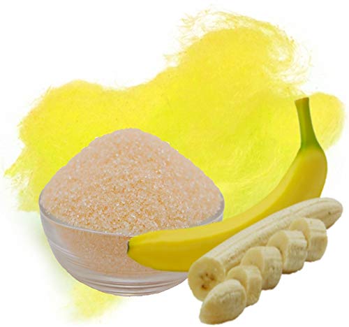 4x100g Aromazucker + 20 Zuckerwattestäbe für bunte Zuckerwatte mit Geschmack | Apfel, Banane, Bubble