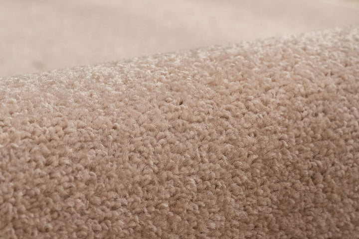 Einfarbiger Teppich Eton für Zimmer, Wohnzimmer, Schlafzimmer, Teppichboden Auslegware, beige, Versc