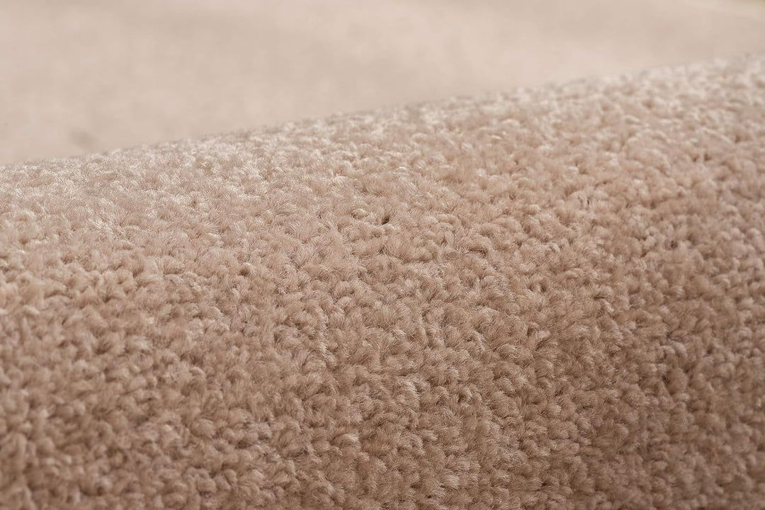 rugsx Einfarbiger Teppich Eton für Zimmer, Wohnzimmer, Schlafzimmer, Teppichboden Auslegware, beige,