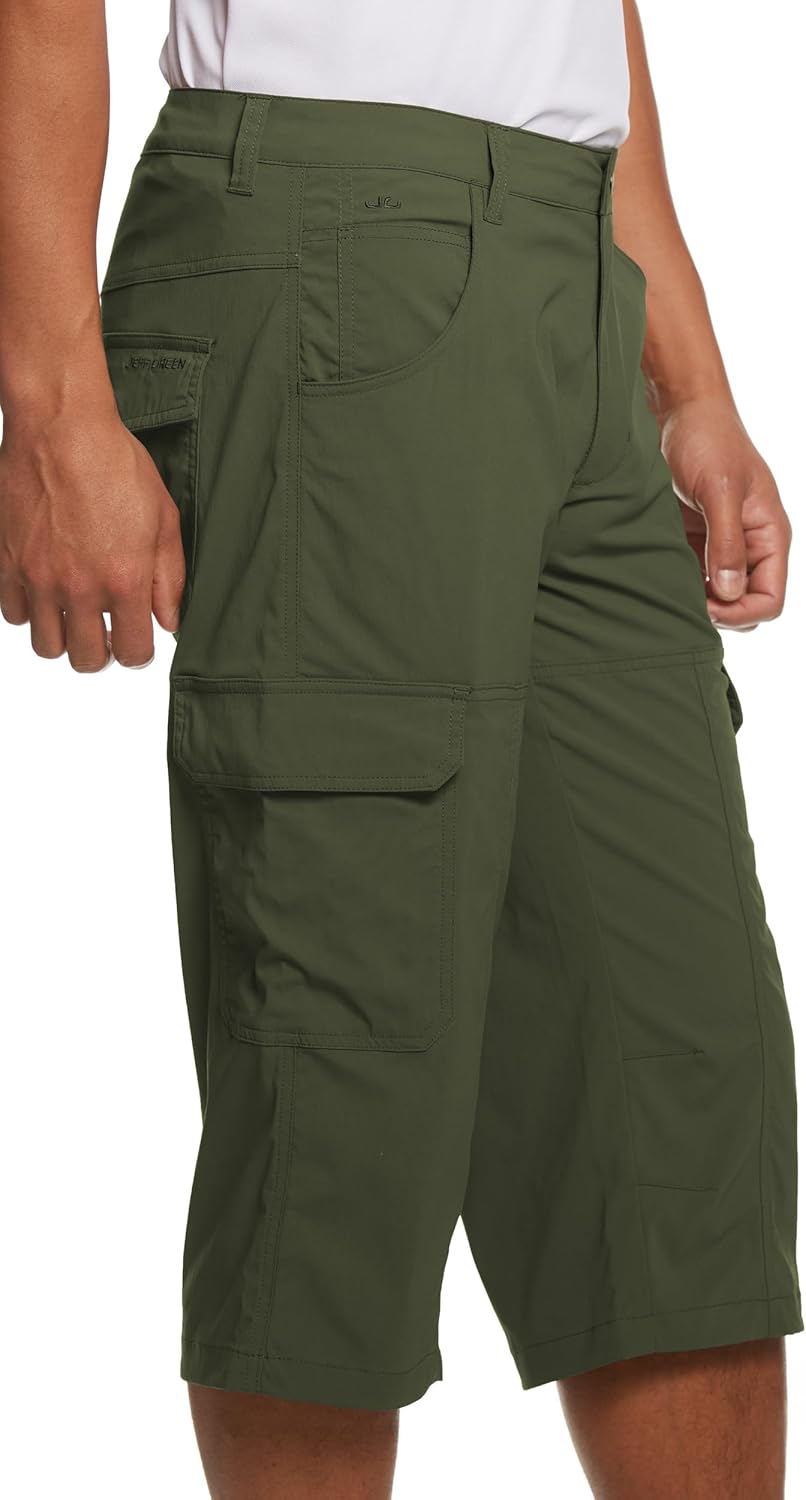 Jeff Green Herren Elastische Schnell Trocknende Leichte Dreiviertel Cargo Outdoor Funktions Hose Tor