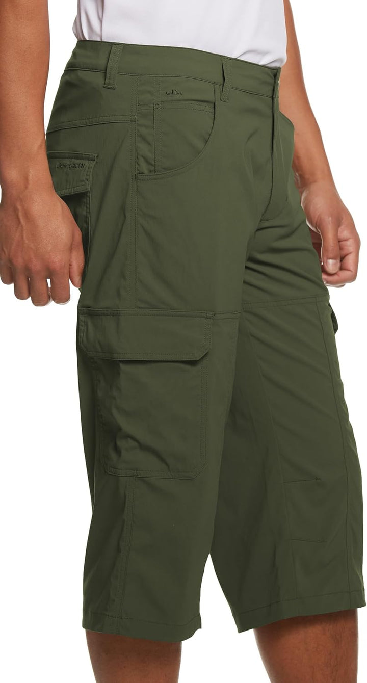 Jeff Green Herren Elastische Schnell Trocknende Leichte Dreiviertel Cargo Outdoor Funktions Hose Tor