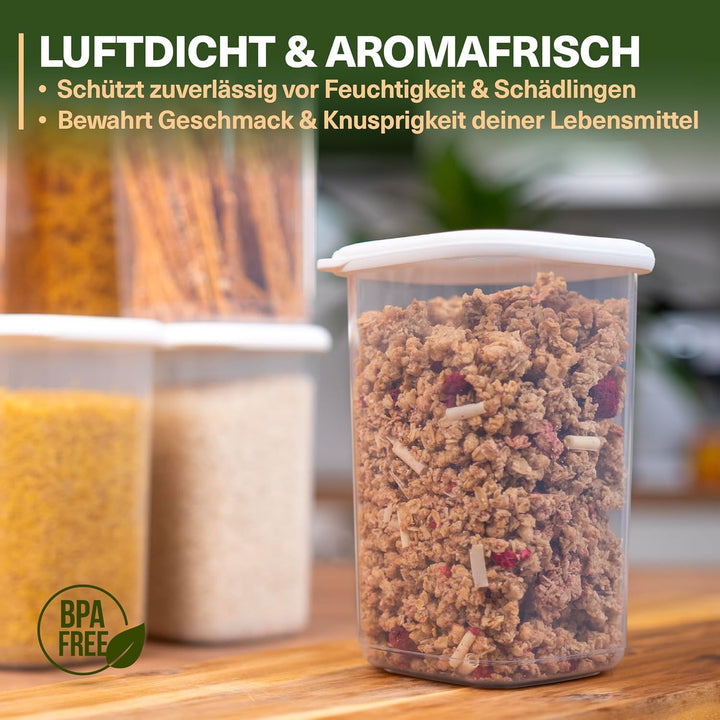 Viwares luftdichte Vorratsdosen mit Deckel | 12er Vorratsbehälter Set | BPA-FREI | Zur Müsli Mehl un